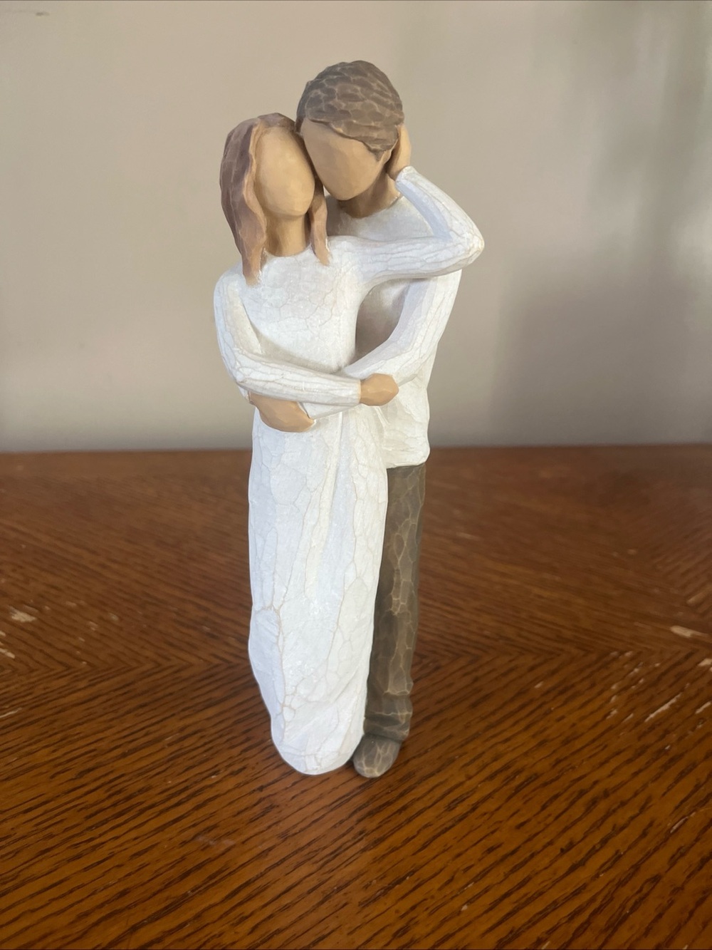 Willow Tree White and Brown Embrace Couple Figurine